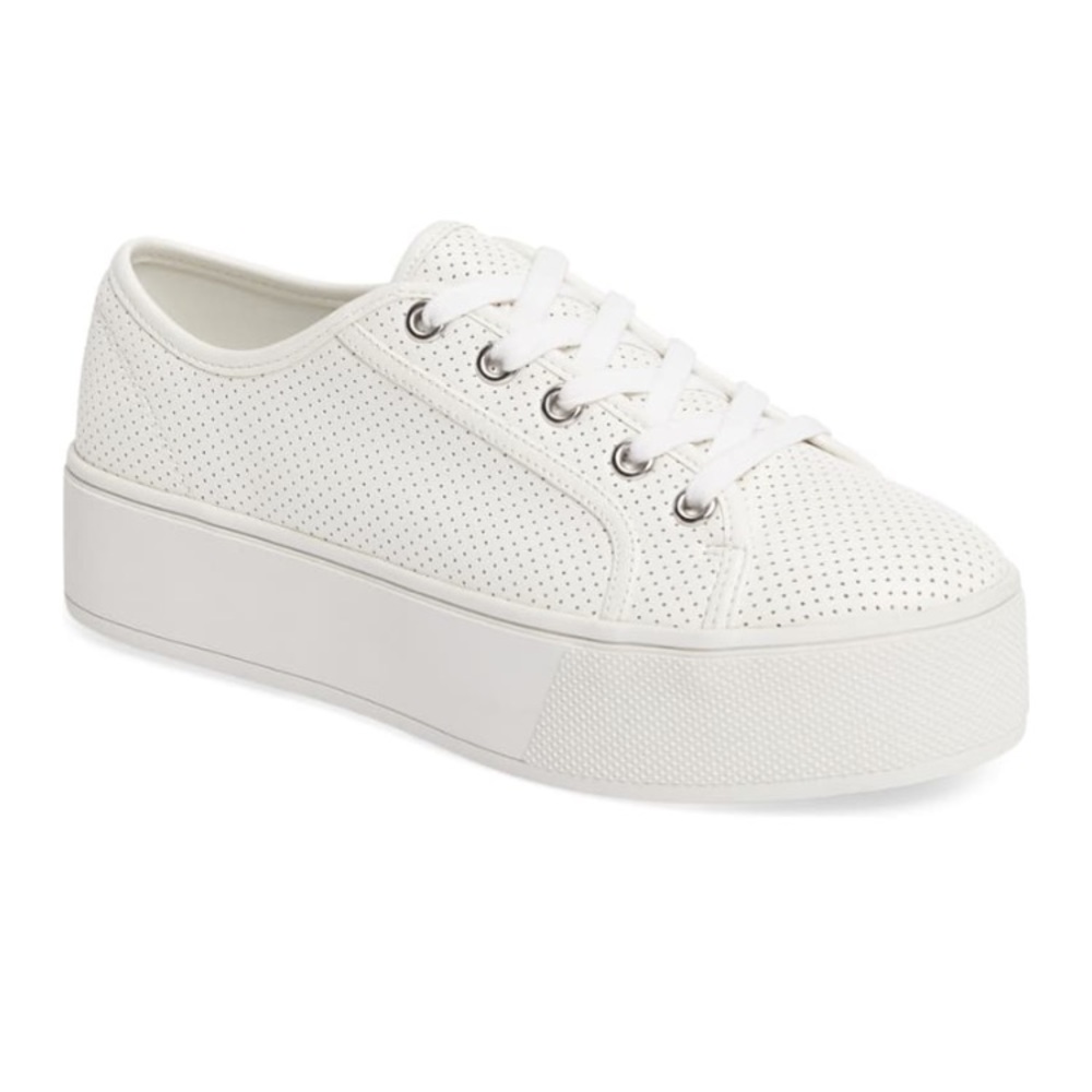 Steve Madden Leather Perforated Platform Sneaker